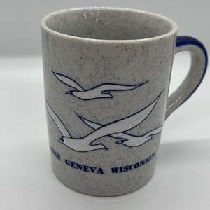 Handpainted Vintage Lake Geneva Wisconsin Coffee Mug